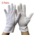 Formal dress guard costume for, gloves cotton gloves work men and women white 5/2 pair of anti-slip gloves jewelry check. 