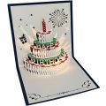 3D Up Birthday Cards Popup Birthday Greeting Card LED Light Birthday Cake Music Happy Birthday Card Postcards Laser-Cut Happy Birthday Cards. 