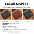 6 Slot 2 Fold Purse Business Multi-position Thin Men's Hand Bag Wear-resistant Retro Male Leather Purse Travel. 