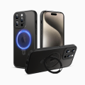 Apple iPhone 15 Pro Max Silicone Metal Stand MagSafe Cover. 
