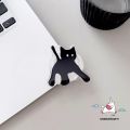 Trendy Universal Phone Case Bracket Funny Black Kitten AirBag Phone Holder Creative Adhesive Drop Glue Retractable Stand Cartoon Litten Cat Cute Puppy Painting Phone Stand Support. 