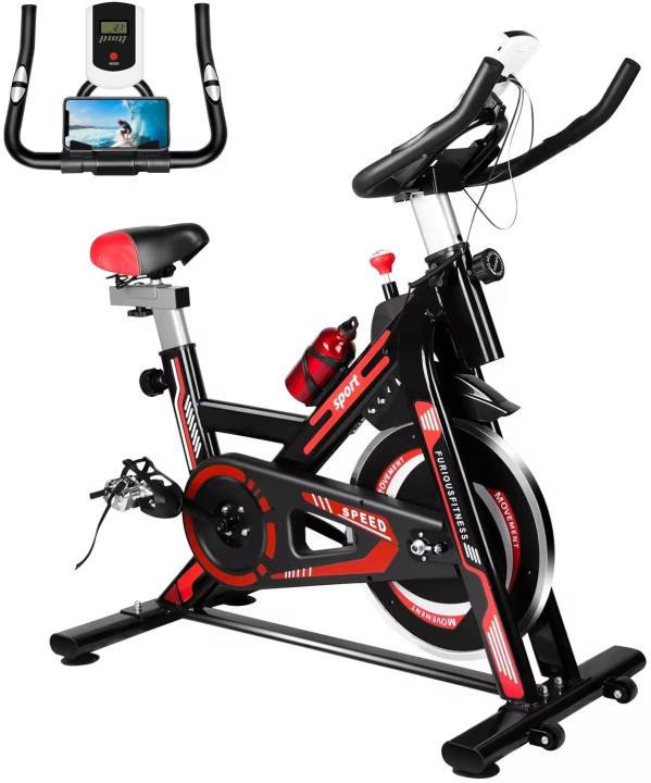 Spn'S%20Exercise%20Spin%20Bike%20%7C%20Red/Black%20Seat%20Adjustable%20Exercise%20Spin%20Bike%20With%20Tension%20Adjustable%20%7C%20Lcd%20Display%20Spin%20Exercise%20Bike%20-%20Image%205