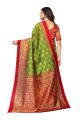 Mysa Fashions Green/Red Elegant Unique Printed Art Silk Saree for Women. 