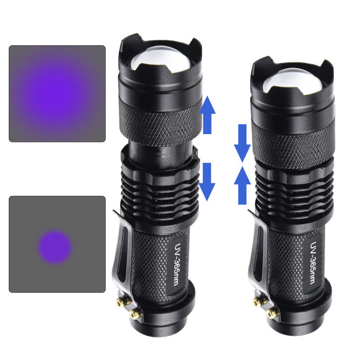 365/395nm%20LED%20UV%20Flashlight%20Zoomable%20Mini%20Ultraviolet%20Lamp%20Portable%20Waterproof%20Violet%20Light%20Pet%20Urine%20Stain%20Detection%20Lamp%20-%20Image%206