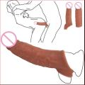 Reusable Condom Sleeve Silicone Penis Sleeve Penis Extension Enlargement Sleeve Crystal Elastic Sleeve For Men. 