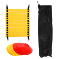 JAERBEE Sports Speed Agility Training Set 10 Disc Cones and Agility Ladder for Football Basketball Rugby Track. 