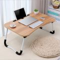 Portable Laptop Table: Foldable Desk with Legs, iPad Slot - Ideal for Eating, Working, and Studying Anywhere. 
