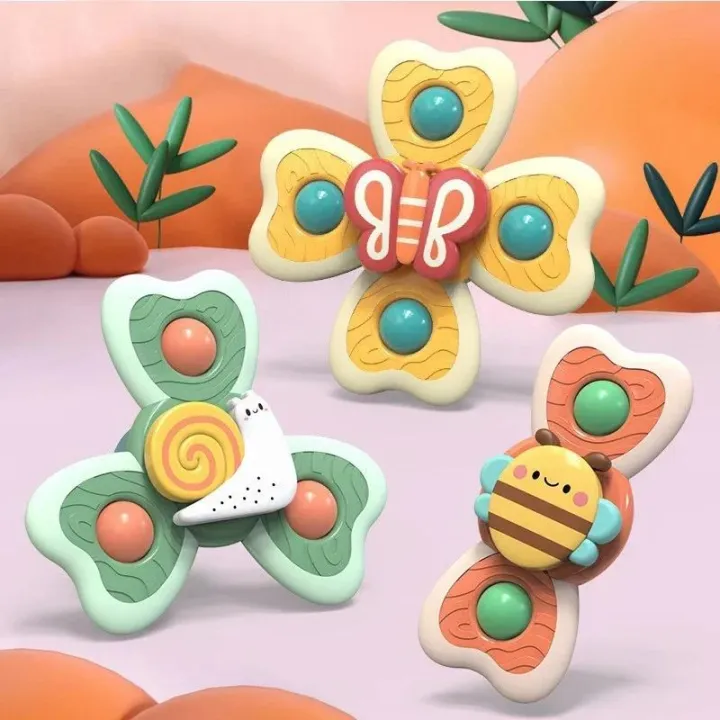 1pc Baby Bath Toys Funny Bathing Sucker Spinner Suction Cup Cartoon ...