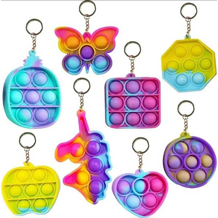 Pop Keychains Branded Pocket Pop Keychains, Mini Fidgets, Variety Pack of Pop it Keychains ...