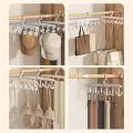 Multi-Hook Sling Scarf Hanger Strong Load-Bearing 360-Degree Rotating Wardrobe Underwear Sling Storage Rack Grey. 