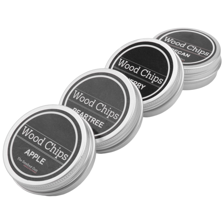 Spreeshop Smoking Wood Chips Cherry,,Pecan and Peartree 4 Pack Smoker Infuser Wood Chips Set for Smoke Cocktails,