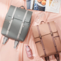 MAH SIRO PU Leather Waterproof Travel Backpack With 14-Inch Laptop Compartment For Unisex. 