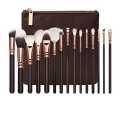 15 Wooden handle Makeup Brushes Natural hair Makeup brush set with Bag. 