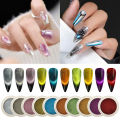 3D Chrome Cat Magnet Nail Glitter Powder Chameleon Shiny Nail Pigment Gel Nail Polish Supplies Magic Cat's Eye Magnetic Powder Lingxue. 