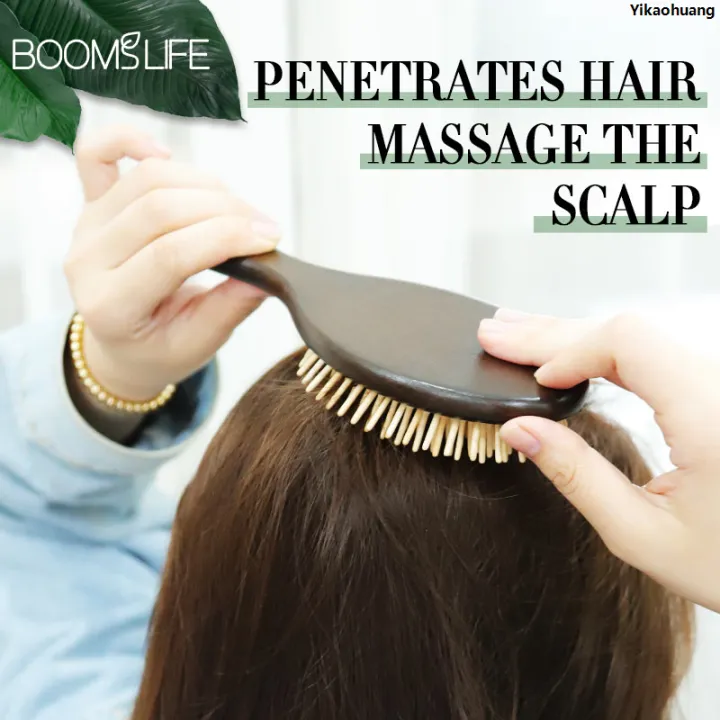NEW%20YikaohuangBlack%20Wood%20Hair%20Brush%20Women%20Head%20Scalp%20Massage%20Detangling%20Hairbrush%20Wide%20Tooth%20Hair%20Comb%20Airbag%20Hair%20Loss%20Improve%20Scalp%20Tool%20Bargain%20price%20-%20Image%204