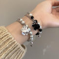Fashion Trendy Gothic Aesthetic Ghost Style Pearl Chain Bracelet For Women Men Punk Halloween Y2k 2000s EMO Jewelry Accessories CF8. 