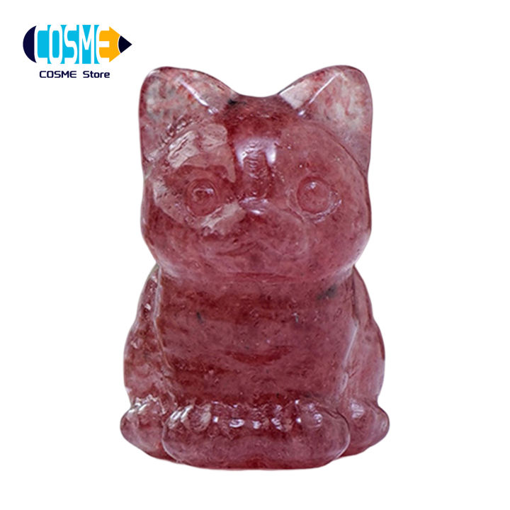 Smooth No Burrs Sitting Posture Lucky Cat Figure Chinese Lucky Cat Statue Faux Crystal Ornament Home Decor