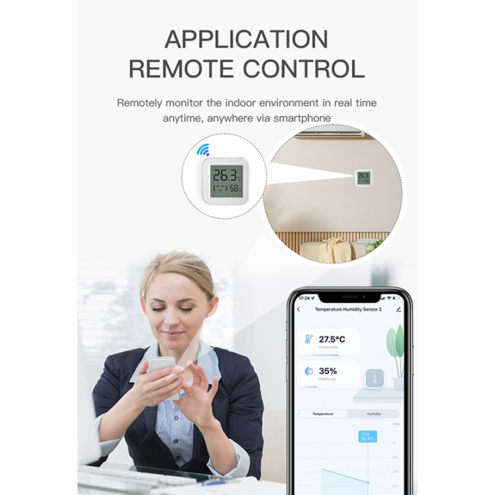 Tuya Zigbee Temperature Humidity Sensor with LCD Screen Smart 2PCS ...