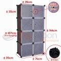 Diamond Grade Diy Portable Closet Wardrobe Bedroom Storage Organizer With Doors 8 Cubes(Color May Vary). 