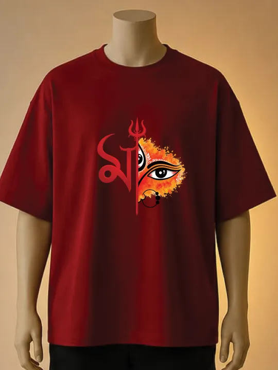 Durga%20Maa%20%20Printed%20T-Shirt%20Black,%20Maroon,%20Brown%20T-Shirt%20-%20Image%203