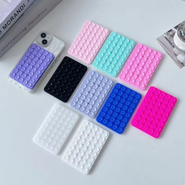 Silicone Suction Phone Case Mount | Double Sided Phone Suction Case | Anti Slip Strong Grip Sticky Stand for Smartphone | Reusable Silicone Phone Suction Case | Hands Free Phone Accessories Holder for TikTok, Youtube Reel, Selfies and Videos (Multicolor)