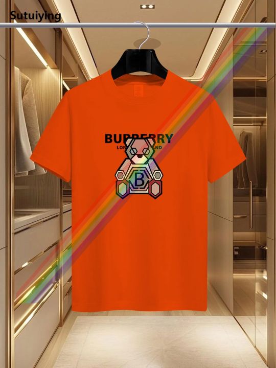 Sutuiying%20The%202025%20new%20men's%20summer%20luxury%20fashion%20letter%20B%20Bear%20brand%20printed%20Hot%20Selling%20T-shirt,%20pure%20cotton%20round%20neck%20casual%20and%20trendy%20Y2K%20high-%20-%20Image%202