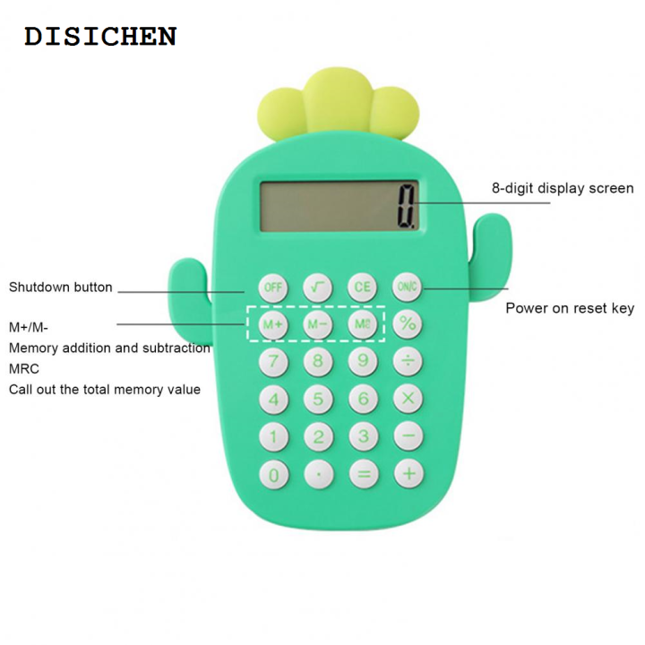 DISICHEN%20Fashion%20Pocket%20Calculator%20Cactus%20Calculator%20Cute%20Cactus%20Desktop%20Calculator%20with%20Battery%20Operated%208%20Digits%20Lcd%20Display%20Portable%20Student%20-%20Image%202