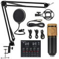 BM800 Condenser Microphone Kit with V8 Sound Card – Studio Recording & Live Streaming Setup – Perfect for Karaoke, Podcasts & Streaming. 