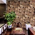 3D PVC Coated Embossed Wooden As Muda Design Washable Wallpaper. 
