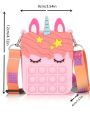 Pop It For Girls Rainbow Unicorn Shoulder Bag Fidget Toys - Toys For Kids. 