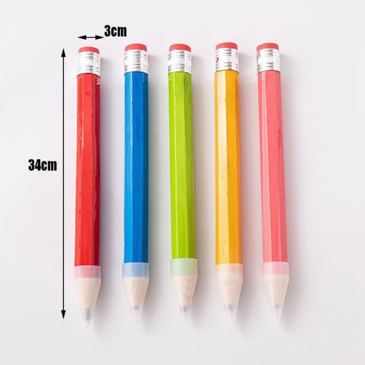 High%20Quality%20Wooden%20Giant%20Pencil%2018/34/39CM%20Novelty%20Toy%20Large%20Wood%20Pencil%20Performance%20Prop%20With%20Eraser%20Stationery%20Pencil%20Painter%20-%20Image%204