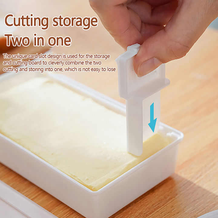 Transparent With Cover Butter Plates With Cutter Slicer Fresh-Keeping Box Countertop Butter Box For Refrigerator Storage Home Cologo