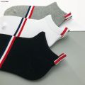 DISICHEN Fashion TB Men Socks Classic Stripes New Luxury Brand Black Stripes Ankle Sock Street High Quality Wholesale 1/6 Pairs Women Cotton Sock. 