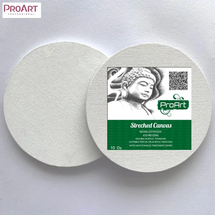 ProArt Round Stretched Canvas 6"- Professional Quality- 1 Piece