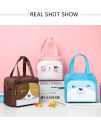 Wifu Cute Thermal Insulated Lunch Bags with Outer Zipper Pocket and Side Bottle Holder. 