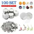 Metal Round Blank Badge Pin Button Maker Punch Press hine DIY Making Parts Consumables 100Sets 25/32/37/44/58MM. 