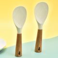 Rice Wooden Handle Rice Spatula Silicone Standing Paddle Heat Resistant Durable Kitchen. 