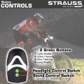 Strauss Bicycle LED Headlight with Horn, (Black) | STRAUSS Bicycle LED Light With Removable Mounting Bracket | 3 LED Bicycle Light. 