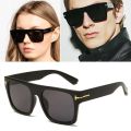 Tomford 22011 Korean Trendy Classic Unique Design Viral Tiktok Flat Black Fullrim Square Sunglasses For Unisex. 