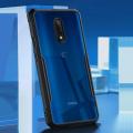 OnePlus 6 - Slim Bumper Clear Back with Shockproof Soft TPU Bumper Frame Cover - Black/ Blue. 