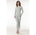 Gray Solid Fur Inside Thermal Set For Ladies. 