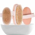 42x6cm Exfoliating Wooden Body Massage Shower Brush Natural Bristle Bath Brush SPA Woman Man Skin Care Body Back massage Brush. 