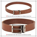 Hornbull Robert Light Brown Genuine Leather Belt For Men - Formal/Semi Formal/Casual. 