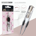 DISICHEN New 1PC LED Eyebrow Tweezer Oblique Tip Stainless Steel Eyebrow Trimming Clip Eye Hair Removal Prune False Eyelash Clamp Makeup Tool. 