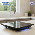 Hyundai 2100W Induction Stove HYIN-2100W-FT | Feather Touch Control | Crystal Ceramic Glass | 12 Auto Cook Menus | 4-Digit Digital Display. 