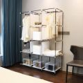 3-Door Foldable Plastic Wardrobe | DIY Non-Woven Portable Storage Cabinet for Bedroom | Easy Open Door Design, No Zipper Fabric Organizer | Cloth Daraz. 