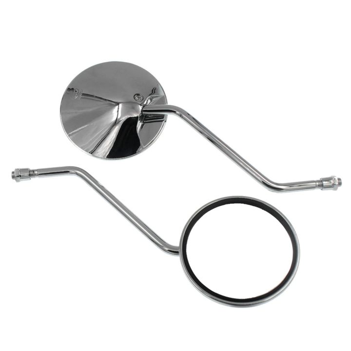 1 Pair Motorcycle Scooter Mirrors Universal Motorbike Rear View Mirror 8mm Round Oval Convex Mirrors