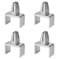 Cluellp-4 Pack Silver Sneeze Guard Clamp Support Office Desk Partition Holder Adjustable Table Securing Screen Clip. 