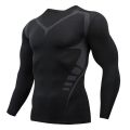 Cross Border PRO Men's Quick Drying Breathable Long Sleeve Outdoor Running Sports Compression Print Tight Fitness Training T-Shirt. 