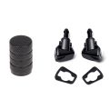 JOUYI 4Pcs Black Car Vehicle Tyre Tire Valve Stem Dust Cap Cover & 1set Washer Nozzle Wiper Nozzle for Ram. 